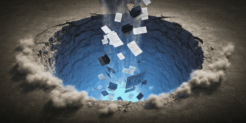 Sinkhole pulling in AI work